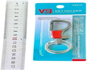 Stylish Metal Keychain V10 with Clip - Modern Key Organizer