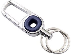 Stylish Oval Metal Keychain V20 - Compact Key Holder