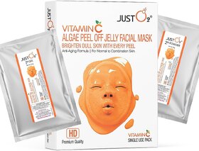 Vitamin C Algae Peel Off Jelly Facial Mask  Brightens Dull Skin  Reduces Signs of Ageing  Enriched with Kiwi  125g