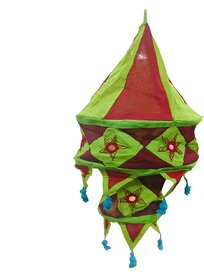 Vibrant Ethnic Hanging Lantern with Tassels - Perfect for Decor