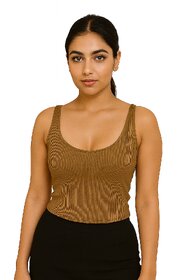 ATLIES Womens Ribbed Sleeveless Crop Tank Top