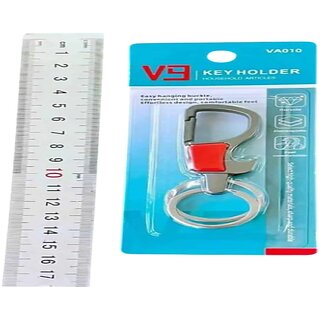 Stylish Metal Keychain V10 with Clip - Modern Key Organizer