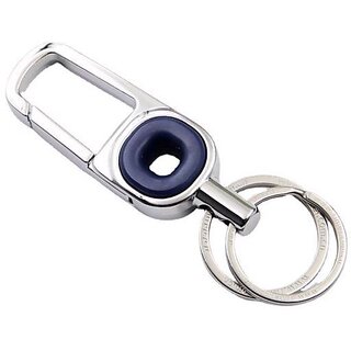 Stylish Oval Metal Keychain V20 - Compact Key Holder