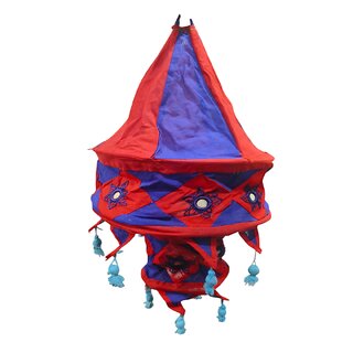 Handmade Cotton Lantern - Colorful Indian Handicraft for Decor