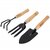 Premium Wooden Handle Garden Tools Set - Hand Trowel, Cultivator, Transplanter set of 3 pcs