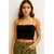 ATLIES Womens Solid Black Spaghetti Strap Crop Top