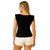 ATLIES Women Black Ribbed Square Neck Sleeveless Top