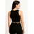 ATLIES Womens Black U-Notch Sleeveless Crop Top