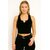 ATLIES Womens Black U-Notch Sleeveless Crop Top