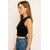 ATLIES Womens Black Sleeveless High Neck Crop Top