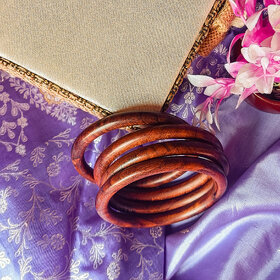 Noorani Handcrfated Wooden Bangle Set  Set of 4 Bangles for Women  Girls