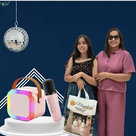 Kaash Collections Rechargeable Wireless Mini Portable Bluetooth Karaoke Machine  Bluetooth Speaker with Microphone