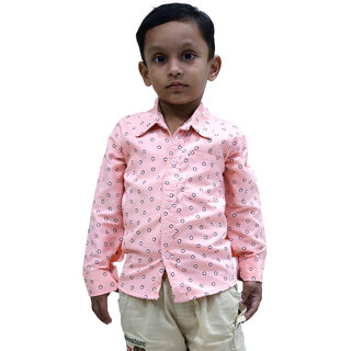 Kid Kupboard Cotton Boys Shirt, Light Pink, Full-Sleeves, 6-7 Years KIDS8138