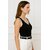 ATLIES Womens Black Contrast Trim Sleeveless V-Neck Top