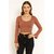 ATLIES Womens Solid Onion Pink Flared Sleeve Crop Top
