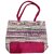 Pink Premium Cotton Birds Design Multipurpose Bag For Women