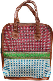 Jute shoulder hand bags, spacious design, womens fashion Multipurpose Bag (Red, 7.4 L)