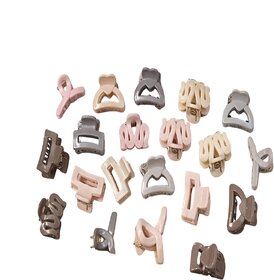 Korean Style Mini Hair Claw Clips - Assorted Pastel Colors, Trendy Accessories Pack of 24