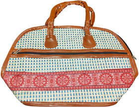 Handcrafted Fabric Handbag for Women  Ethnic Printed Hand Purse with Zipper  Daily Use  Travel Bag