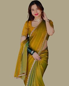 Fendy Gold Two Tone Chiffon Saree
