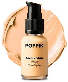 POPPIK Second Skin Matte Foundation Honey Almond, 40ml for All Skin Types
