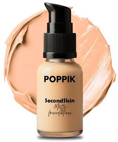 POPPIK Second Skin Matte Foundation Peanut Butter, 40ml All Skin Types