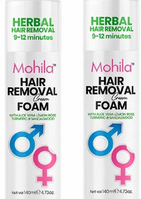 2 Packs of Mohila Hair Removal Cream For Hair Removal Foam Spray For Men  Women Painless Hair Removal (Pack of 1)