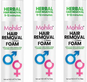 3 Packs of Mohila Hair Removal Cream For Hair Removal Foam Spray For Men  Women Painless Hair Removal (Pack of 3)