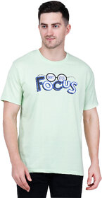 Life Dream Mens Light Green Color Block Cotton Blend Round Neck T-Shirt