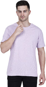 Life Dream Mens Purple Solid Cotton Blend Round Neck T-Shirt