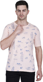 Life Dream Mens Multicolor Bandhani Cotton Blend Round Neck T-Shirt