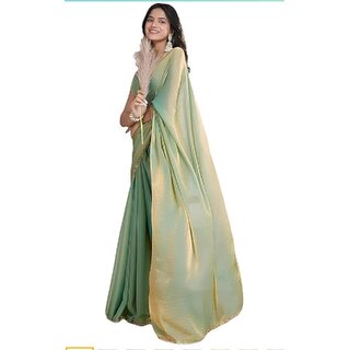 Fendy Green Two Tone Chiffon Saree