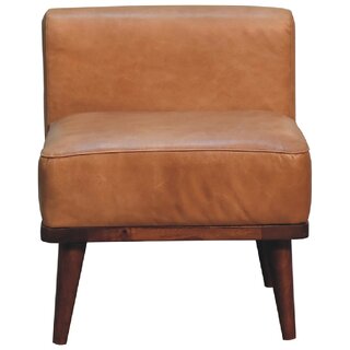 Tan Buffalo Backrest Footstool