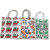 Multi colour jute bag for women and men lunch bag with zip and handle(pack of 3) Waterproof Multipurpose Bag (White, 8.5