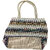 Handcraftedt jute tote bag with colourful zigzag design eco-friendlu  Sling Bag (White, Blue, Green, 8 L)