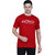 Life Dream Mens Red Solid Cotton Blend Round Neck T-Shirt