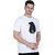 Life Dream Mens White Badge Cotton Blend Round Neck T-Shirt