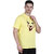 Life Dream Mens Yellow Solid Cotton Blend Round Neck T-Shirt