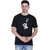 Life Dream Mens Black Dobby Cotton Blend Round Neck T-Shirt