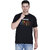 Life Dream Mens Black Batik Print Cotton Blend Round Neck T-Shirt