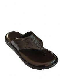 GVOLF Mens Black Synthetic Leather Slip-On Slippers