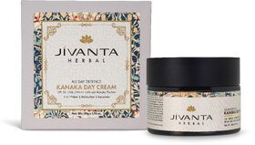 Jivanta Herbal Kanaka Day Cream  Brightening  Anti-Aging Face Cream with Saffron  Sandalwood for Glowing