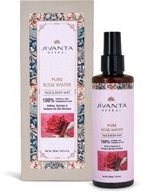 Jivanta Herbal Pure Rose Water  Natural Gulab Jal Facial Toner, Hydrate  Soothe Skin  No Preservatives