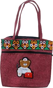 Red Premium Jute Multipurpose Handmade Premium Bag For Women