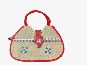 beautifully hand crafted jute bags for women Waterproof Multipurpose Bag (White, 7 L)