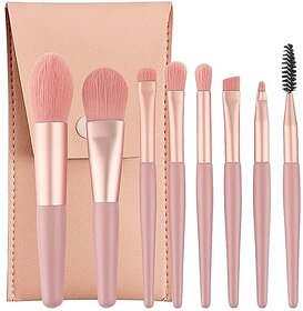 Sloane Brushes Portable 8-Piece Makeup Brush Set  Complete Kit for Face, Eyes, Lips & Brows