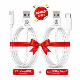 Digimate Raftaar Special Combo  Micro Usb + Type-C Fast Charging Cable (Dg-Dc-Raftaar-01 | Dg-Dc-Raftaar-01-Type-C)