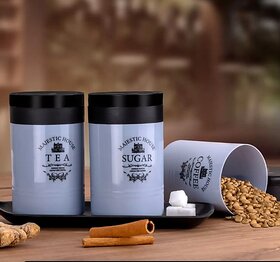 (250ml Each) Airtight Containers  For Tea, Coffee, Sugar & More (3 Pcs Set) Assorted color