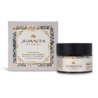 Jivanta Herbal Kanaka Day Cream  Brightening  Anti-Aging Face Cream with Saffron  Sandalwood for Glowing