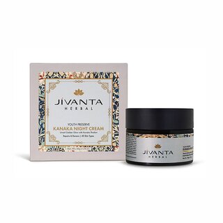 Jivanta Herbal Kanaka Night Face Cream  Night Cream for Glowing Skin, Anti-Aging,  Skin Brightening Moisturizer